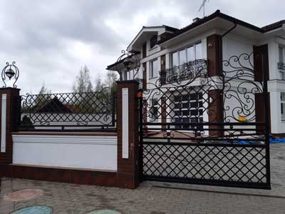 Кованые ворота металлические откатные (сдвижные)